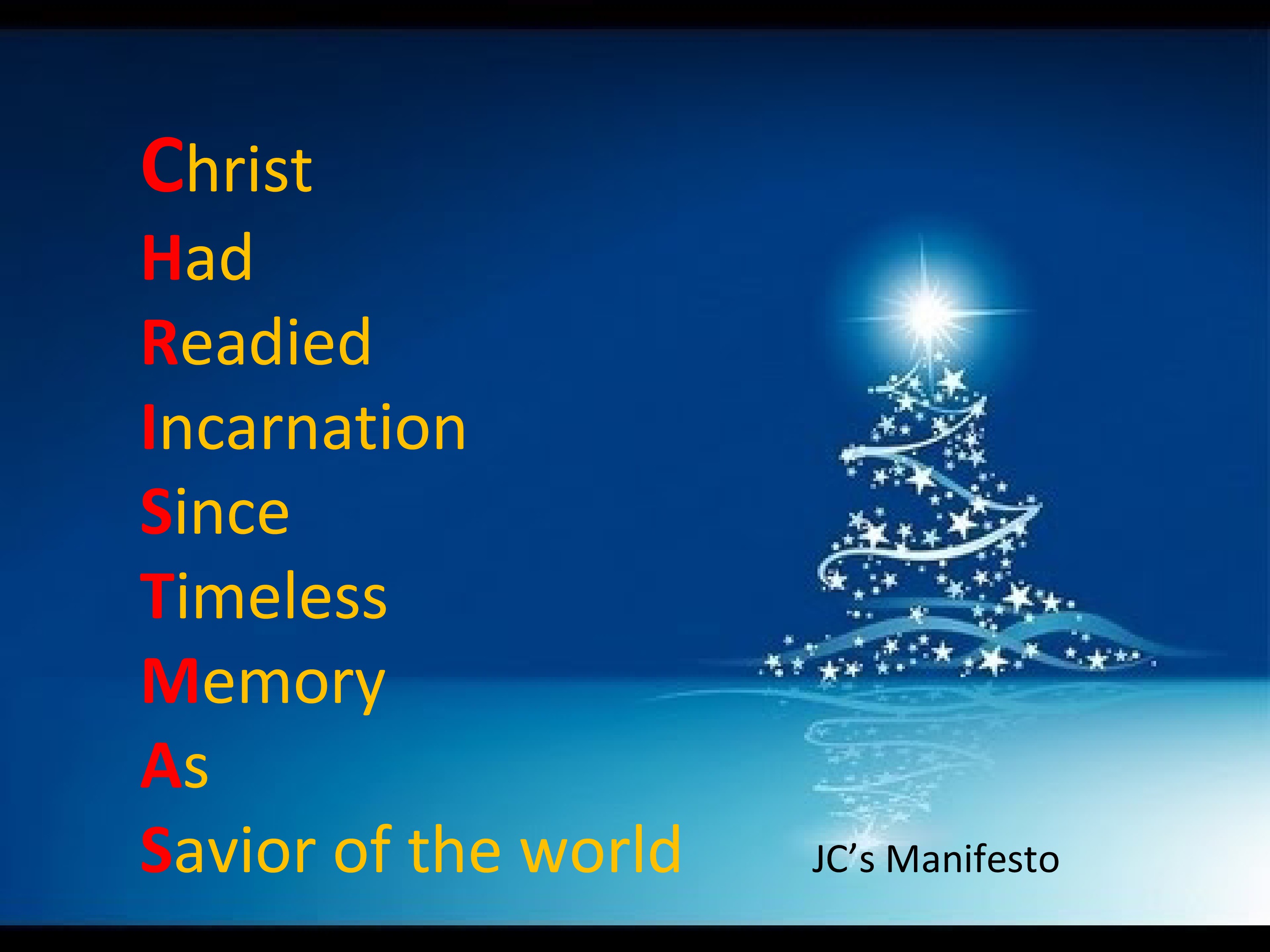The Meaning Of Christmas Acronym 9 JC S MANIFESTO